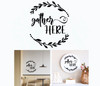 Decal for Circle Wood Sign Gather Here Letters Wreath Stencil or Sticker Black