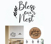Decal for Round Wood Sign Bless Our Nest Art Letters Stencil, Sticker Black