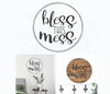Decal for Circle Wood Sign Bless This Mess Mom Quote Stencil or Sticker Black