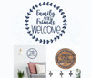 Decal for DIY Wooden Door Sign Family Friends Welcome Stencil or Sticker Deep Blue