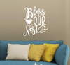 Bless Our Nest Bird Leaf Wall Art Quote Decal Vinyl Lettering Sticker-White