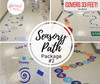 Sensory Path Package Floor Decal Stickers School Hallway Art 11 items — Colorful educational floor decals on a smooth tiled