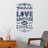 Peace Love Gratitude Kindness Wall Decal Quote Sticker Home Decor Art DeepBlue