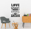 Love Grows Kindness is Planted School Wall Decal Quote Kids Decor Art-Black