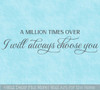 Wall Decor Bedroom Quotes Will Always Choose You Decal Decor Sticker Art