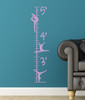 Gymnast Girls Growth Chart Wall Decal Sticker Height Ruler Tracker Lilac