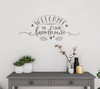 Vinyl Wall Quote Welcome To Farmhouse Decor Sticker Decal Hearts Leaf-Castle Gray