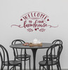 Vinyl Wall Quote Welcome To Farmhouse Decor Sticker Decal Hearts Leaf-Burgundy