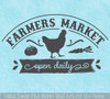 Farmers Market Open Daily Rooster Vegetable Art Wall Decal Sticker