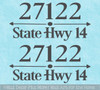 Mailbox Decal Sticker Vinyl Address Custom Number 2-Line Arrow Divider