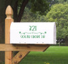 Custom Mailbox Numbers Decal Address Sticker Decorative Diamond Swirl-Grass Green
