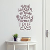 Work Harder Make Wish Come True Wall Decal Art Decor Sticker Quote Eggplant