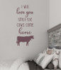 I Will Love You Until Cows Come Farm Wall Sticker-Eggplant