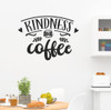 Kitchen Wall Sticker Quote Kindness and Coffee-Black