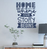Wall Art Sticker Home Where Our Story Begins-Deep Blue