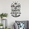 Welcome Wall Decal Quote Enter As Guest Leave As Friends Decor Sticker Black