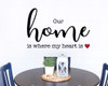 Wall Art Quotes Our Home Where Heart Is-Black and Red