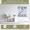 Sacredness in Tears Unspeakable Love Sympathy Wall Sticker Decal Quote DpBlue standards