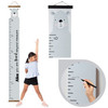 Canvas Growth Chart Height Tracker Sign Bear — Wooden height chart with bear design, gray tones, and measurement markings