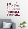 Relax On Camping Time Wall Decal with Tree Art-Burgundy