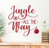 Jingle All The Way Holiday Wall Decal Quote Lettering Sticker Art Red