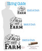 Bless This Farm Wall Decal Vinyl Art Kitchen Decor Sticker Lettering sizing