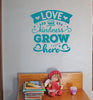 Love Kindness Grow Here Wall Art Sticker Quote Kitchen Decor Decal Teal