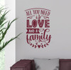 All You Need Love Family Wall Decal Quote Home Art Decor Vinyl Sticker Burgundy