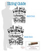 Friend Cheaper Than Therapy Wall Art Sticker Friendship Quote Decal sizing