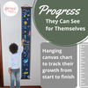 Sea Creatures Canvas Growth Chart Kids Height Ruler Tracker Blue Nursery Decor Progress They Can See