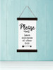 Please Leave Deliveries Custom Text Canvas Sign Wall Art Print Black wood