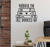 Book Worm Wall Art Decal Quote: Sorry All Booked Up Wall Decor Sticker Black