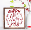 Patriotic Decor Happy 4th of July – Decal Vinyl Sticker for Wood Sign Red
