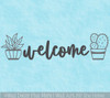 Plant Art Entryway Wall Sticker Cursive Welcome Lettering Wall Decal