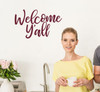 Welcome Y'all Wall Art Decal Wall Sticker Quote Front Door Decor Burgundy