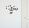 Vinyl Lettering Cursive Welcome Wall Art Decal for Front Door Decor-Black