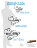 Vinyl Lettering Cursive Welcome Wall Art Decal for Front Door Decor sizing