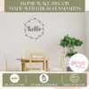 Hello with Wreath Graphic Wall Sticker Vinyl Art for Round Wood Sign