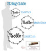 Hello with Wreath Graphic Wall Sticker | Vinyl Art for Round Wood Sign sizing