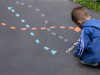 Create a Sensory Path Shapes, Dashes Stencils for Sidewalk Playgrounds