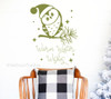 Winter Wall Decals Warm Winter Wishes Quote with Owl Art Christmas Decor Olive Green