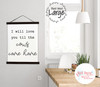 I Will Love You 'til Cows Come Home Canvas Print - Farmhouse Wall Decor 19x24 Black Wood