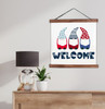 Entryway Wall Sign Summer Gnome Welcome Canvas Wall Decor Print XLarge Walnut Wood