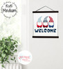 Entryway Wall Sign Summer Gnome Welcome Canvas Wall Decor Print Medium Black Wood