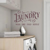 Vintage Laundry Lettering Wall Decal Matte Finish Vinyl Wall Sticker Eggplant