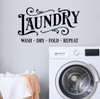 Vintage Laundry Lettering Wall Decal Matte Finish Vinyl Wall Sticker Black