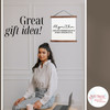 Algorithm Definition Canvas Print Sign Office Gift Idea — White wall with wooden-framed art print, young woman sitting at