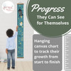 Space Canvas Growth Chart Sign Kids' Height Measurement — Hanging canvas growth chart with colorful illustrations and
