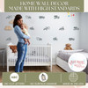 Construction Vehicle Trucks Wall Decals Vinyl Stickers 12pc — Gray wall decals of trucks and tractors in a nursery setting