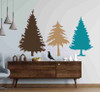 Evergreen Trio Wall Decals - Exquisite Woodland Nursery Wall Stickers ChBrown, Tan, Teal